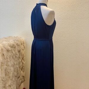 Beautiful Banana Republic Sleek Navy Blue Long Halter Style Dress -Size 6